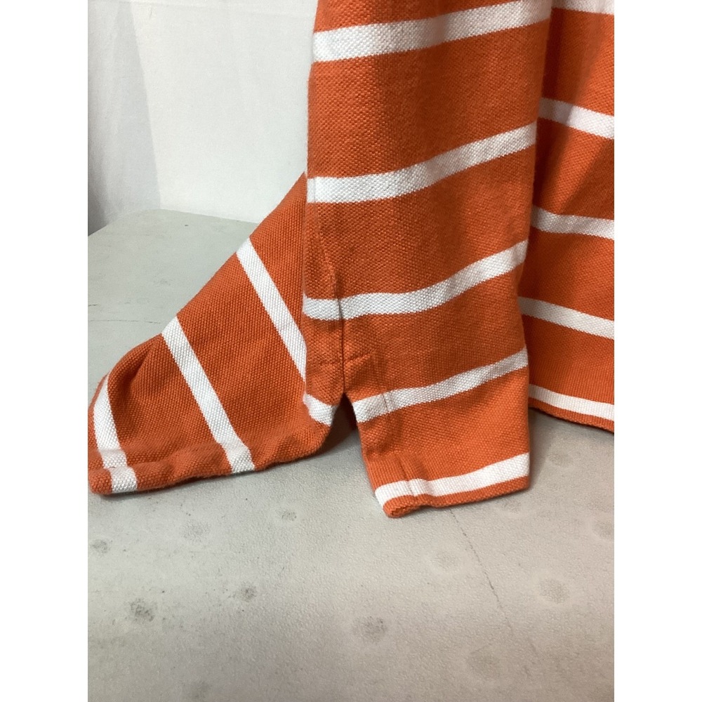 Polo‎ Ralph Lauren Mens Polo Shirt Orange White Striped Short Sleeve Casual Top - Picture 5 of 15